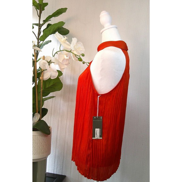 NWT Worthington Burnt Orange High Neck Sleeveless Blouse -Medium RTL $44 - Picture 5 of 13